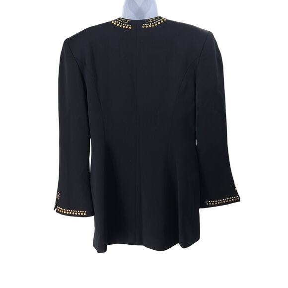 Lavantino Vintage women's embellished blazer black Size 12 Dog Show Suit 80's - Picture 2 of 9